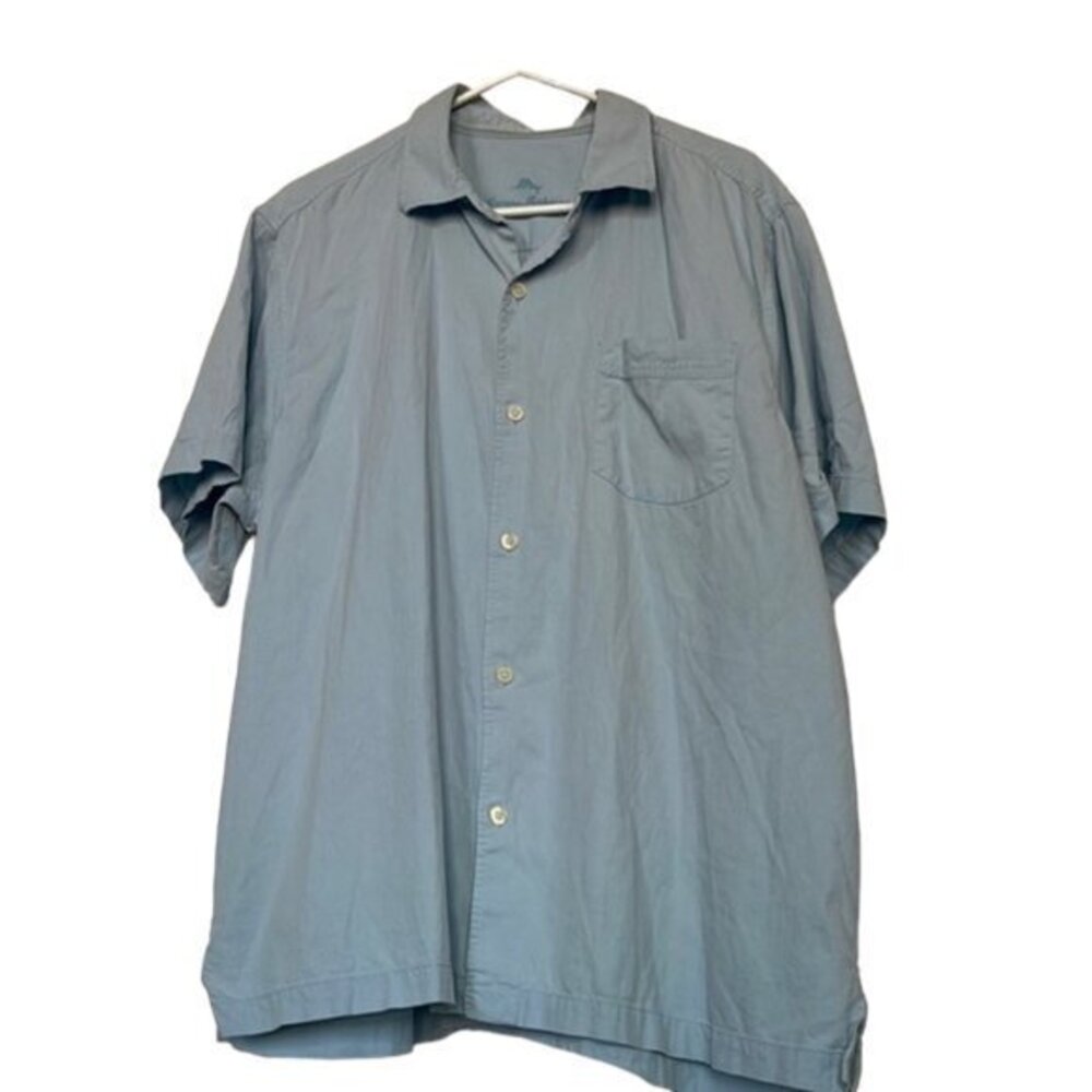 Vintage Tommy Bahama Blue Short Sleeve Button Down Shirt Size XL GUC #7391